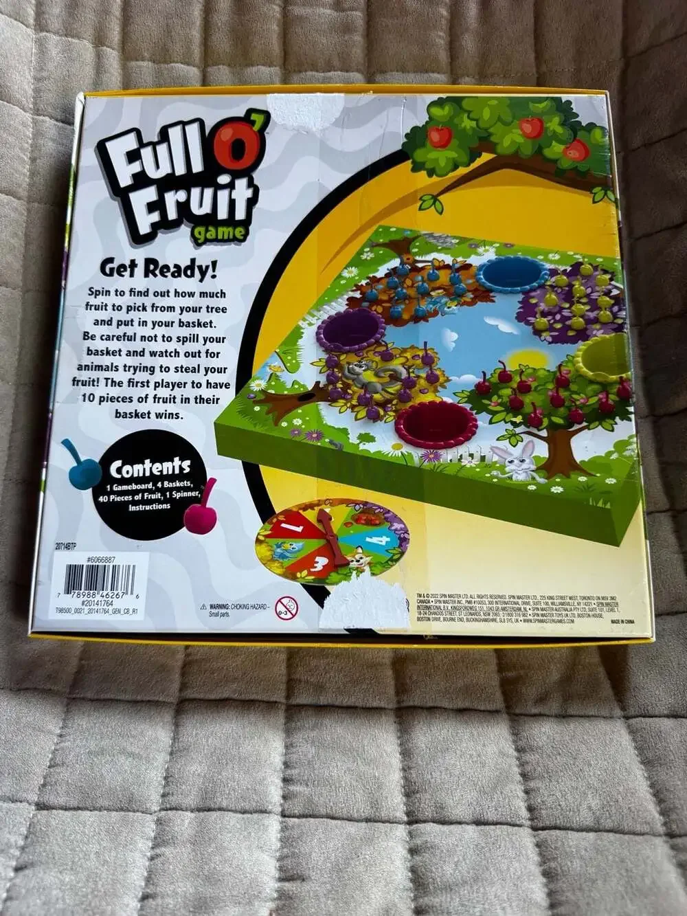 Spin Master Full O' Fruit Board Game (new version of Hi Ho Cherry-O) COMPLETE